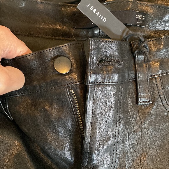 J-Brand real leather black pants brand new with tag never worn size 24 - Picture 7 of 7